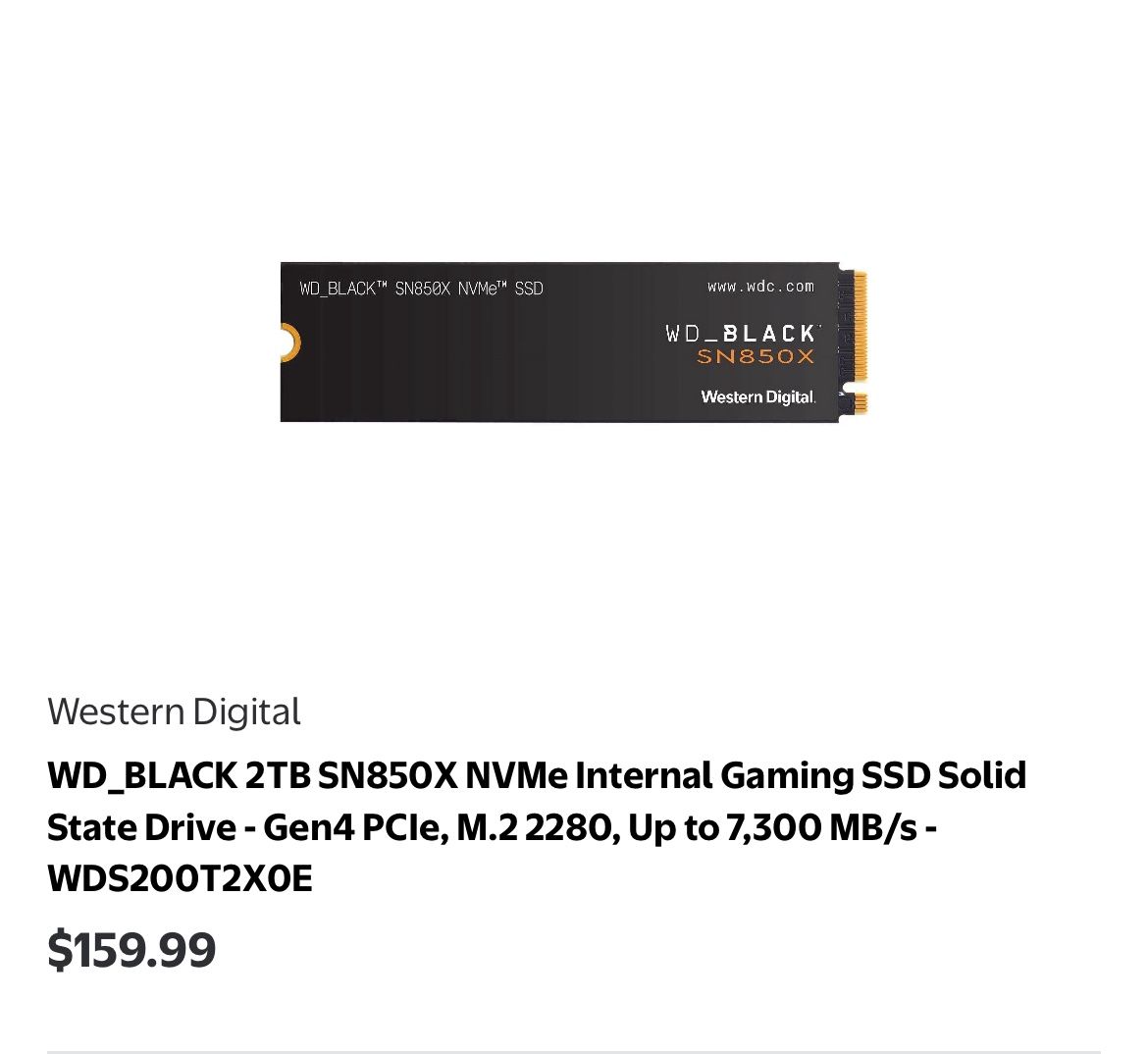 WD Black SN850 M.2 SSD [2TB]