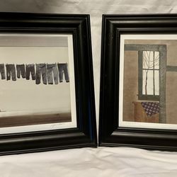 Pair of Signed, Numbered & Framed Roger Haas Amish Lithographs