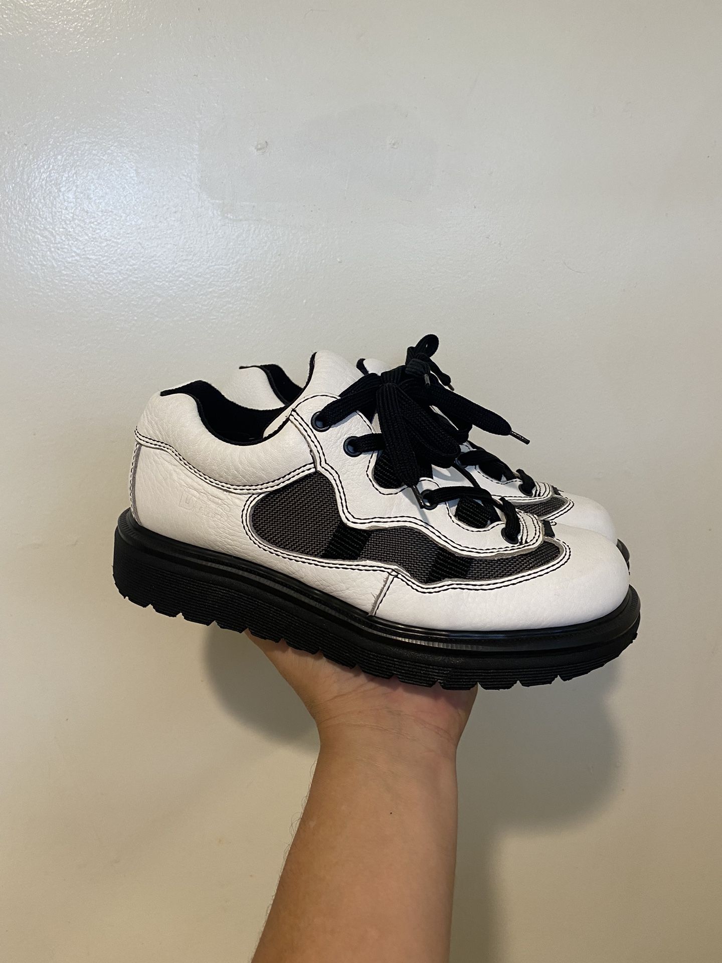 Vintage Rare DR. MARTENS Low MIE 9095 Black & White Shoes Woman Size : 6