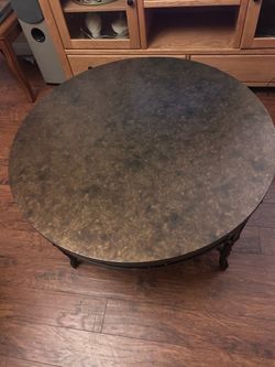 Round Coffee Table with Dark Finish