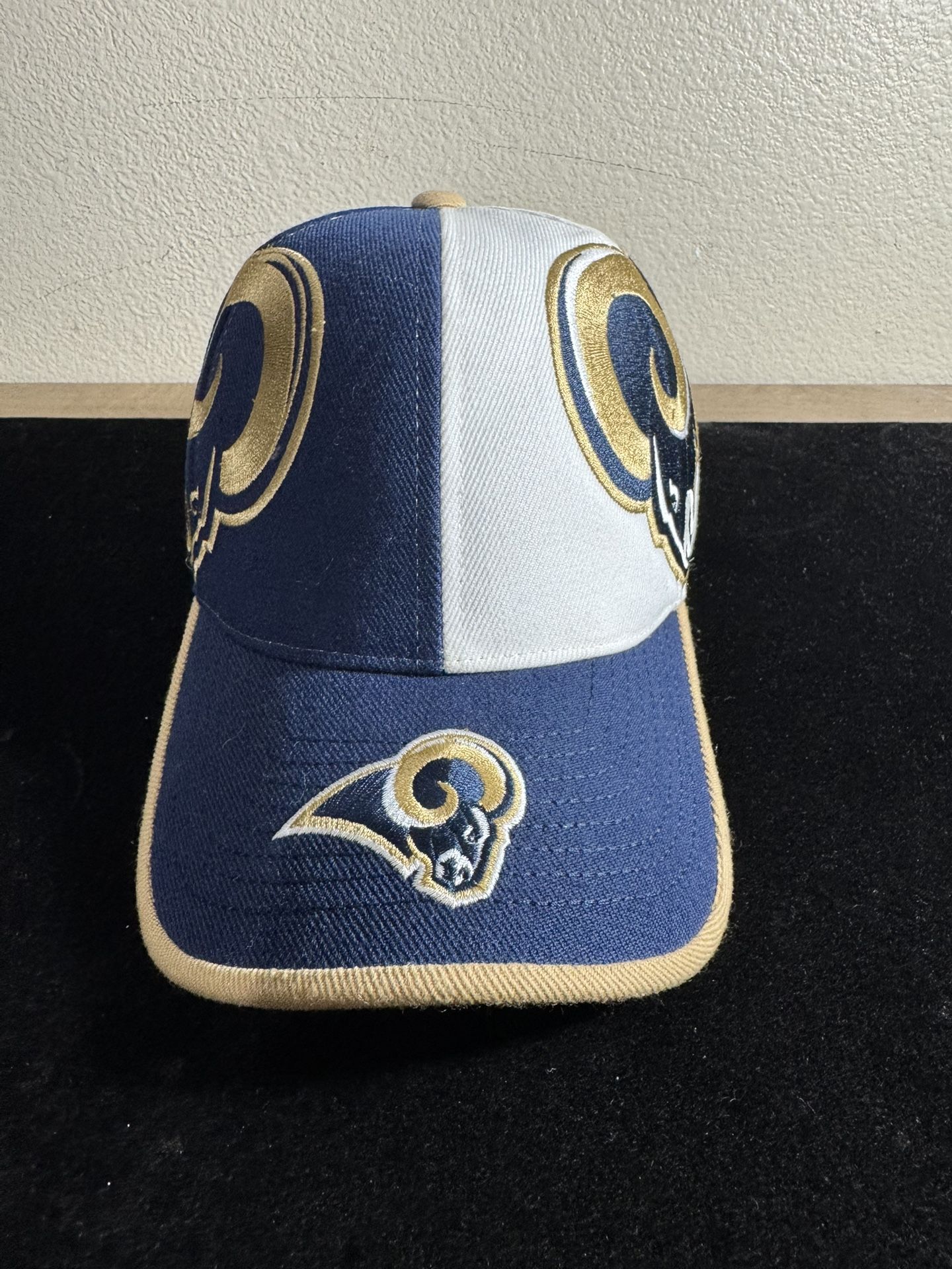 Deadstock Reebok St. Louis Rams NFL Hat Cap Split Panel Blue White Gold Vintage