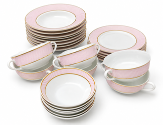 Raynaud Limoges Crinoline Pink – 25 Piece Collection – Rare