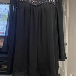 Torrid Black Lace and Sheer Women’s Blouse Size 0