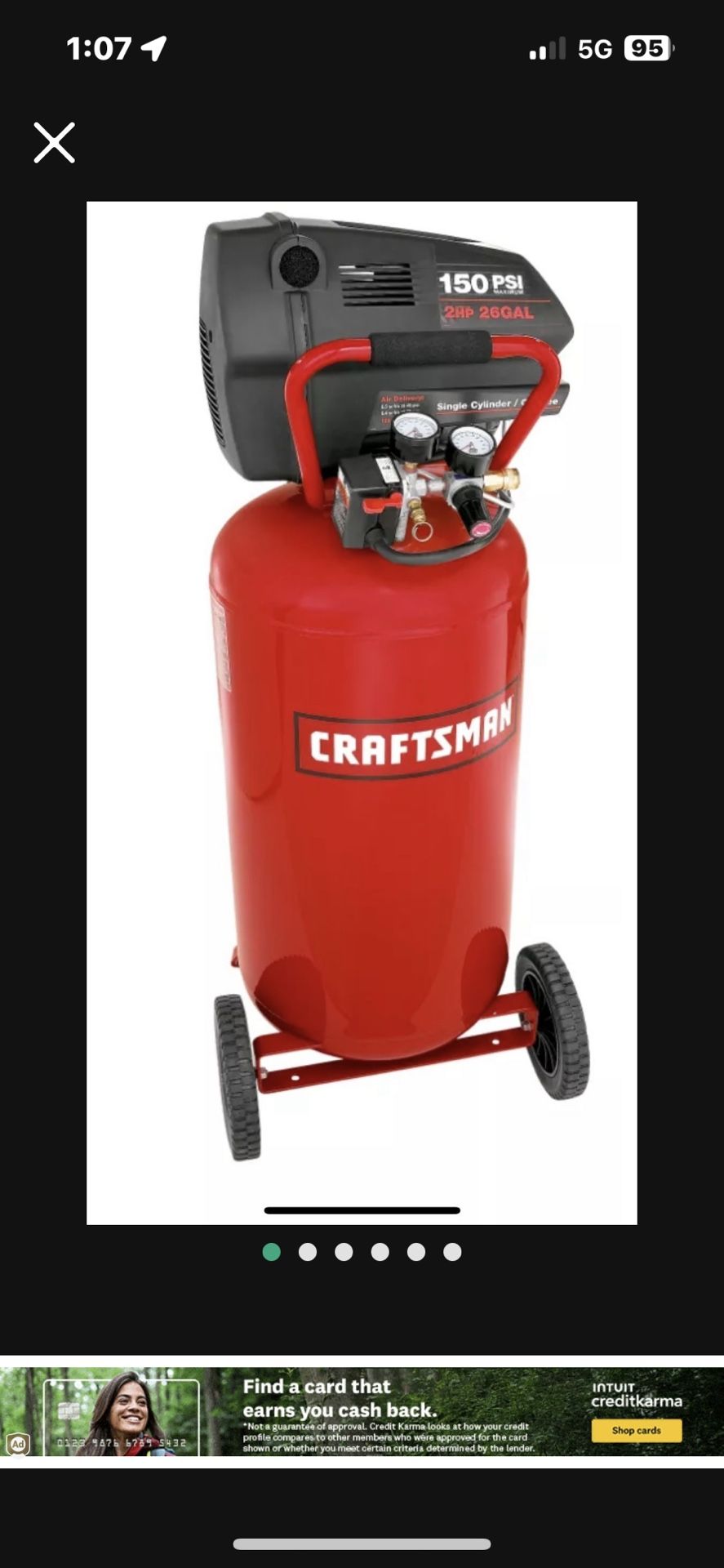 Craftsman Air Compressor  33 Gallon