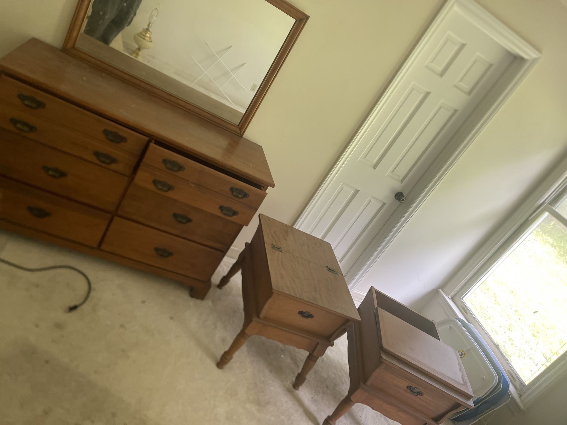 All Wood Bedroom Set Nice In Great Shape