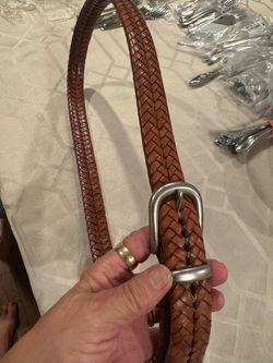 Men’s Genuine Leather Braided Belt 42”
