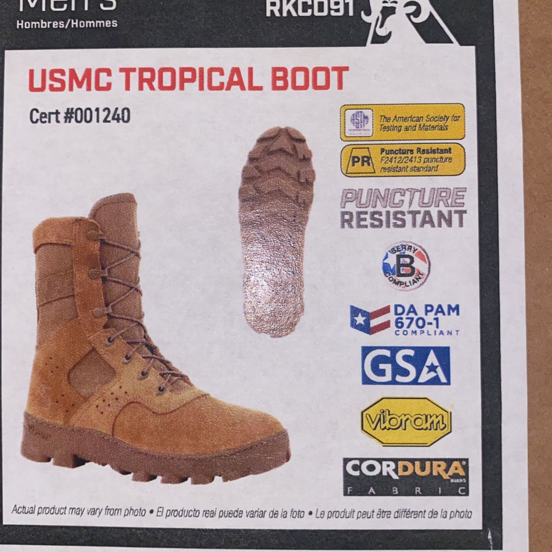 新型　米軍　未使用品　ROCKY USMC TROPICAL BOOT 29cm USMC Rocky Tropicals
