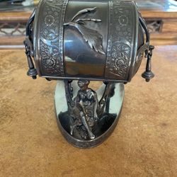 Silver Played Wilcox Jewel Casket Figural Nude