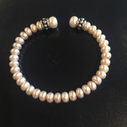 Freshwater Pearls and Sterling Silver Cuff Bracelet