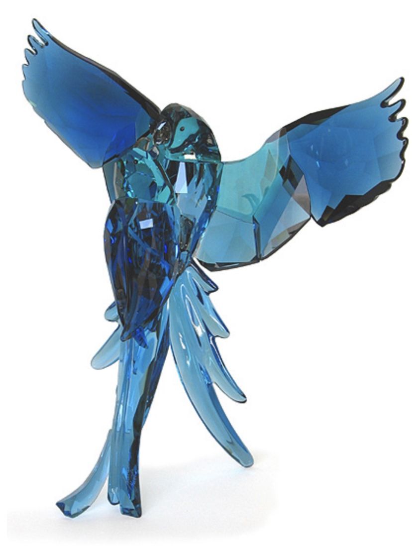 PRISTINE SWAROVSKI BLUE PARROTS In Original Box