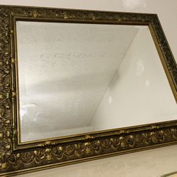 Vintage Ornate Gold Mirror 