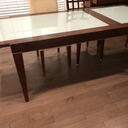 Glass And Wood Dining Room Table And Chairs