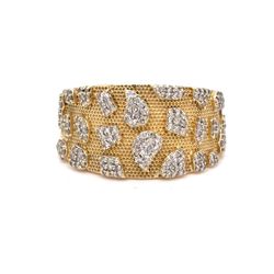 10Kt Yellow Gold Inset Texture Diamond Ring 5.50g Size 8 21979975