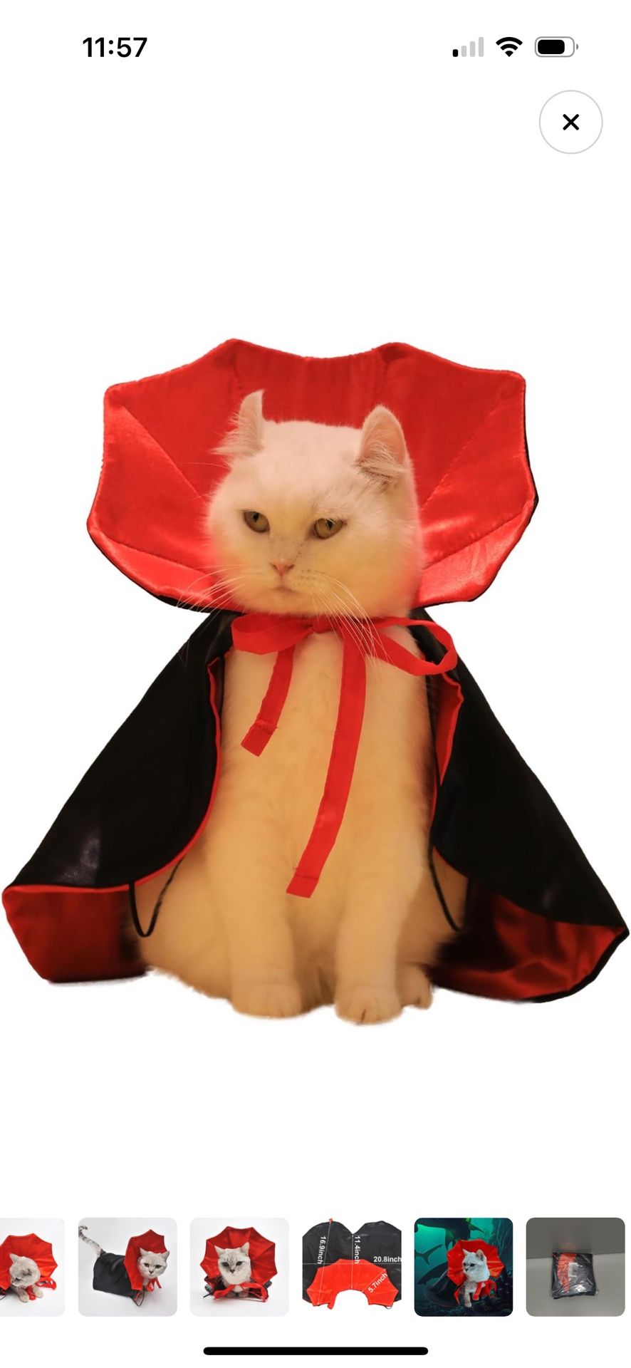 Vampire Cape Pet Halloween Costume For Small Medium Dogs Cats
