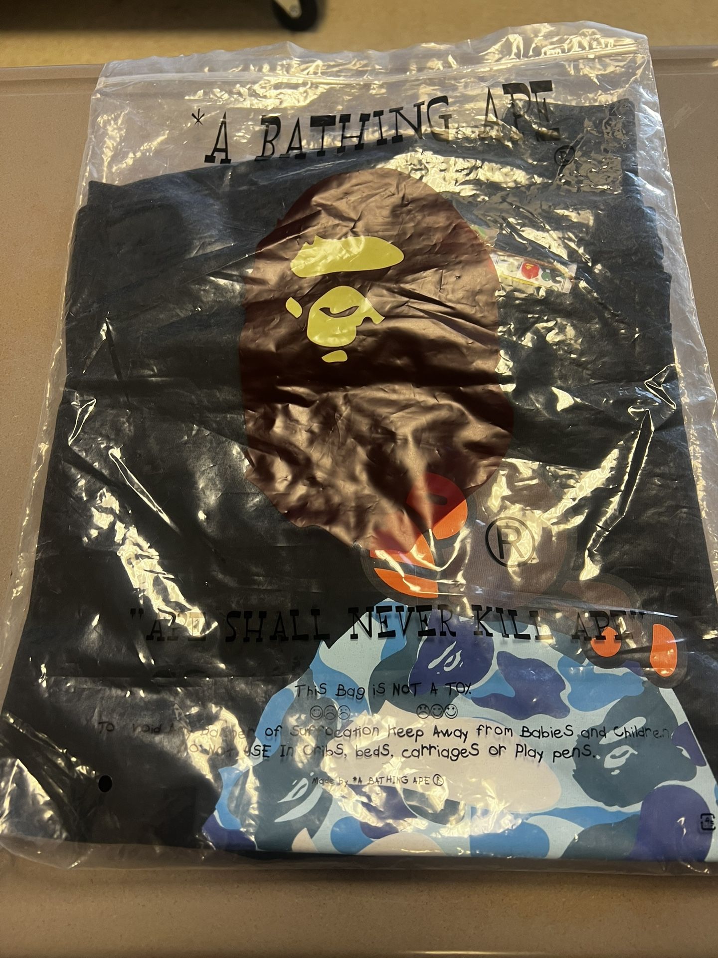 BAPE ABC Camo Milo On Big Ape Tee 'Black/Blue'