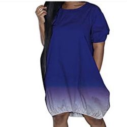 Blue  ombré dress length is mid thigh