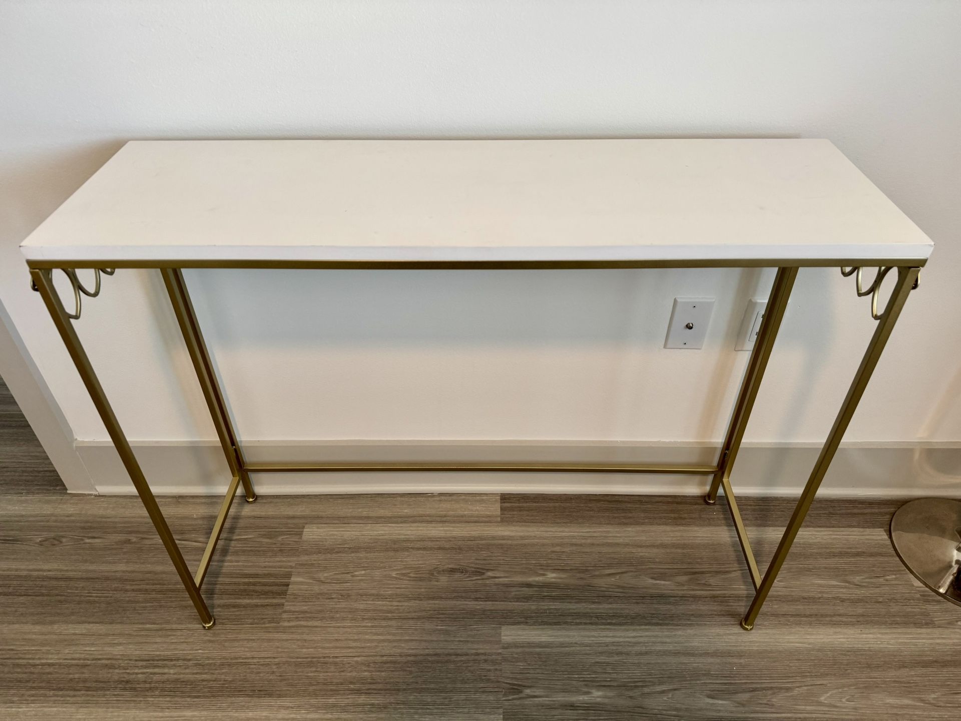White and Gold Console Table