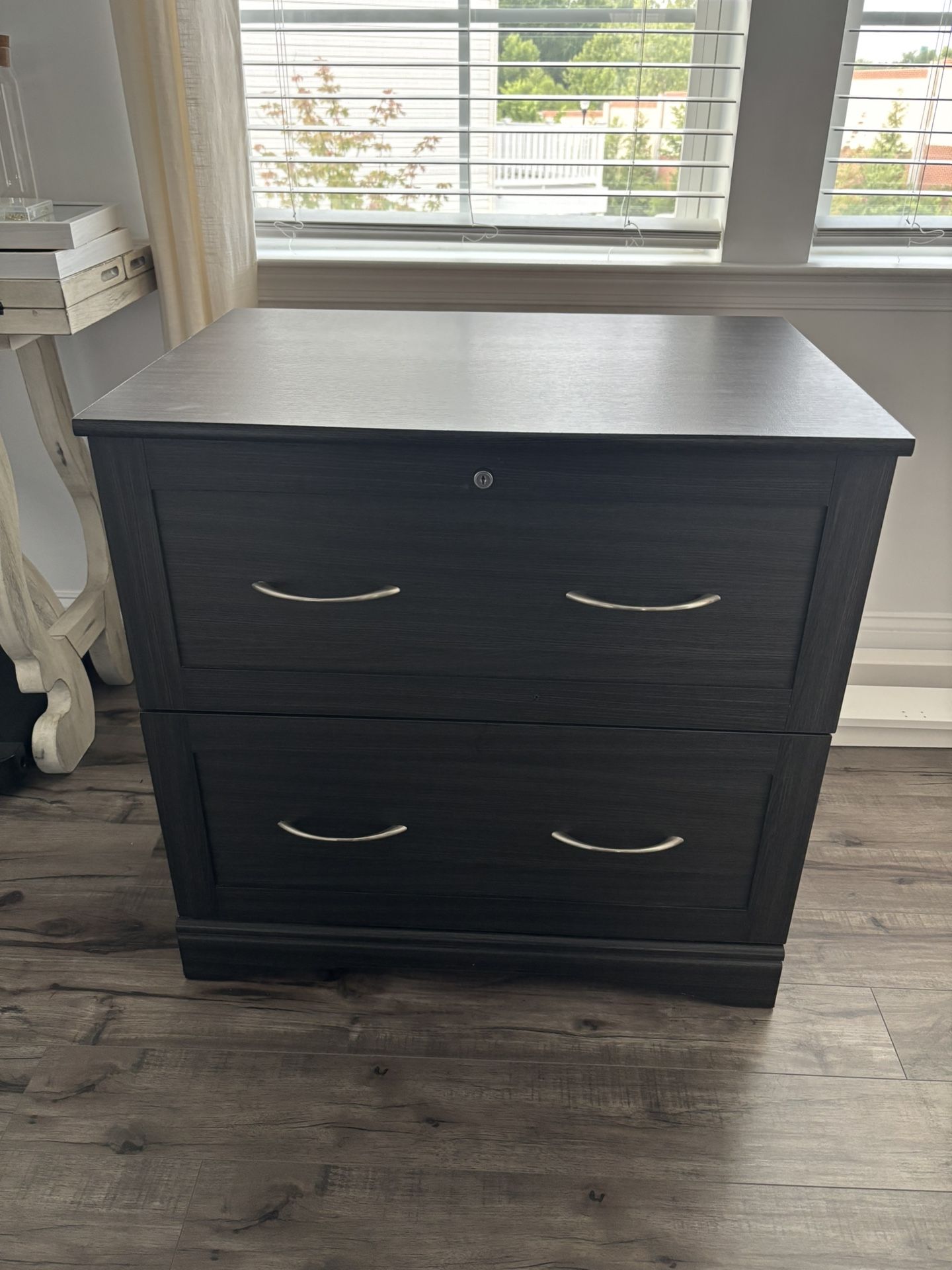 Dresser Cabinet 2 Drawers Black Gray