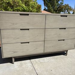 Gray Solid Wood High End Modern Dresser Chest of Drawers Furniture Excellent Condition Originally $3,500