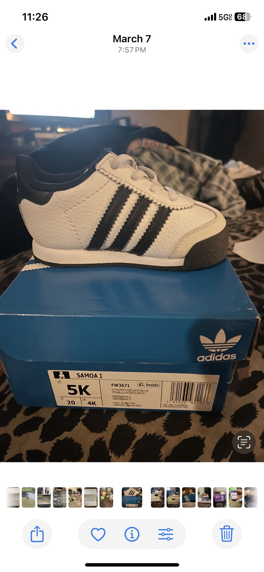 Infant kids Adidas Size 5c