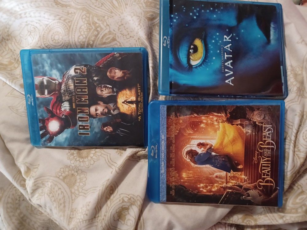 Avatar, Beauty And The Beast, And Iron Man 2 Blue-ray Discs