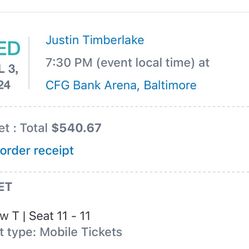 Justin Timberlake Tickets