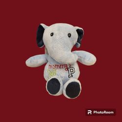 Baby Starters Mommy's MVP Blue Elephant Rattle Lovey Plush 9in