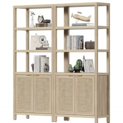 New In Box Double Bookcase With Shelves 