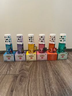 Full set of Pokemon x target body sprays with keychains and boxes