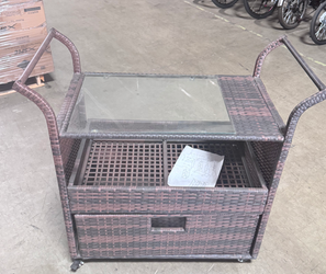 Outdoor beverage cart with drawers kitchen backyard patio party cart