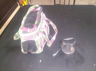 Small dog carrier and retractable leash
