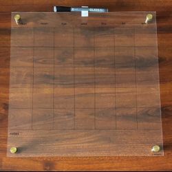 Clear Glass Calendar Wideboard With Marker