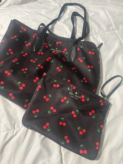 Kate Spade Cherry Print Tote Bag Set