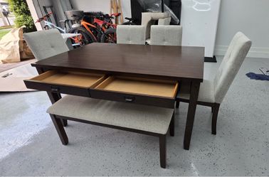 Dining Table Set with Storage Drawers