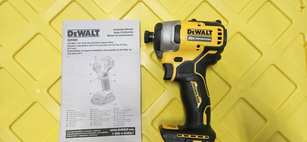 New dewalt 20v max 1/4" brushless impact driver