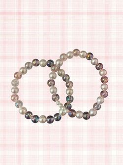 Pearl and  Bead  Bracelets Set of 2