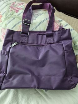 Purple multi-pocket Tote  Bag