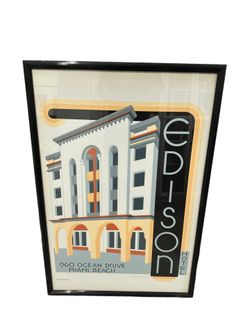 1986 Edison Hotel Print Poster By WOODY VONDRACEK
