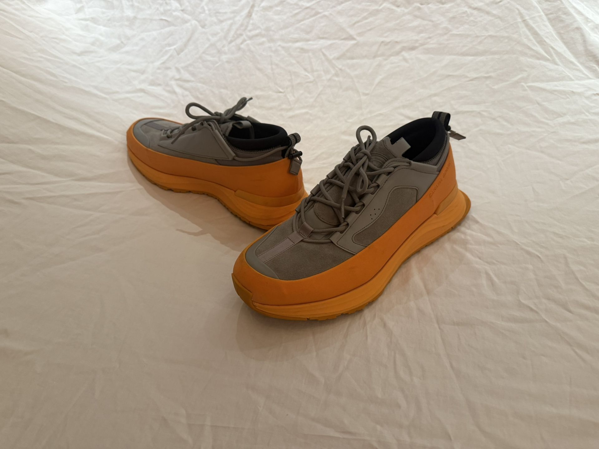 $100 ⬇️ - CANADA GOOSE Men’s Glacier Trail Sneakers (Sundial Orange & Grey)