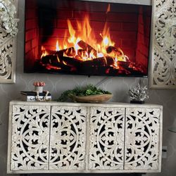  Very Beautiful hand craft cabinet 56  W 14 D 