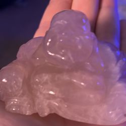 Medium Hand Carved Rose Quartz Buddha Statue