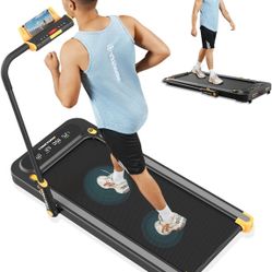 Under Desk Treadmill, 2 in 1 Folding Treadmill 2.5HP Walking Treadmill with 265lb Weight Capacity, Walking Pad Design, Electric Foldable Treadmill for