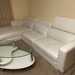CLEAN White Leather Sofa (Like New)