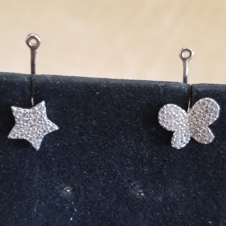 Sterling Silver and Cz Earring Enhancers