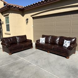 Leather Two Piece Couch Set
