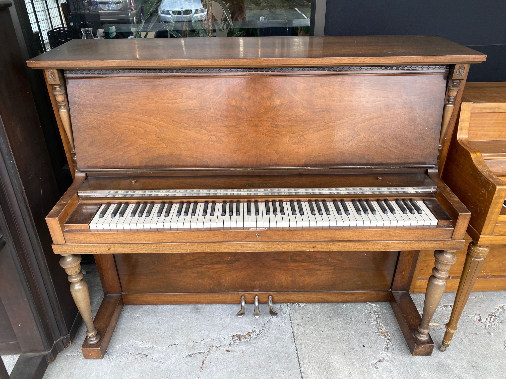 Free Wellington 49" Mahogany Satin Upright Piano
