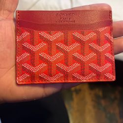 Red Goyard Card Wallet
