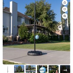 Lifetime Sistema de Bola de Amarre Portátil de 96" con Poste de Acero, Bola y Cordón y Base de Polietileno