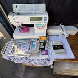 Pfaff Creative 7550 Sewing and Embroidery Machine w/ Accessories and embroidery unit