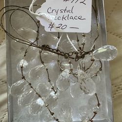 Crystal and gold colored necklace